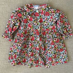 Y2K vintage lands end cord dress baby girl floral 12-18 months